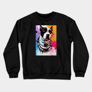 Astronaut pitbull profile Crewneck Sweatshirt